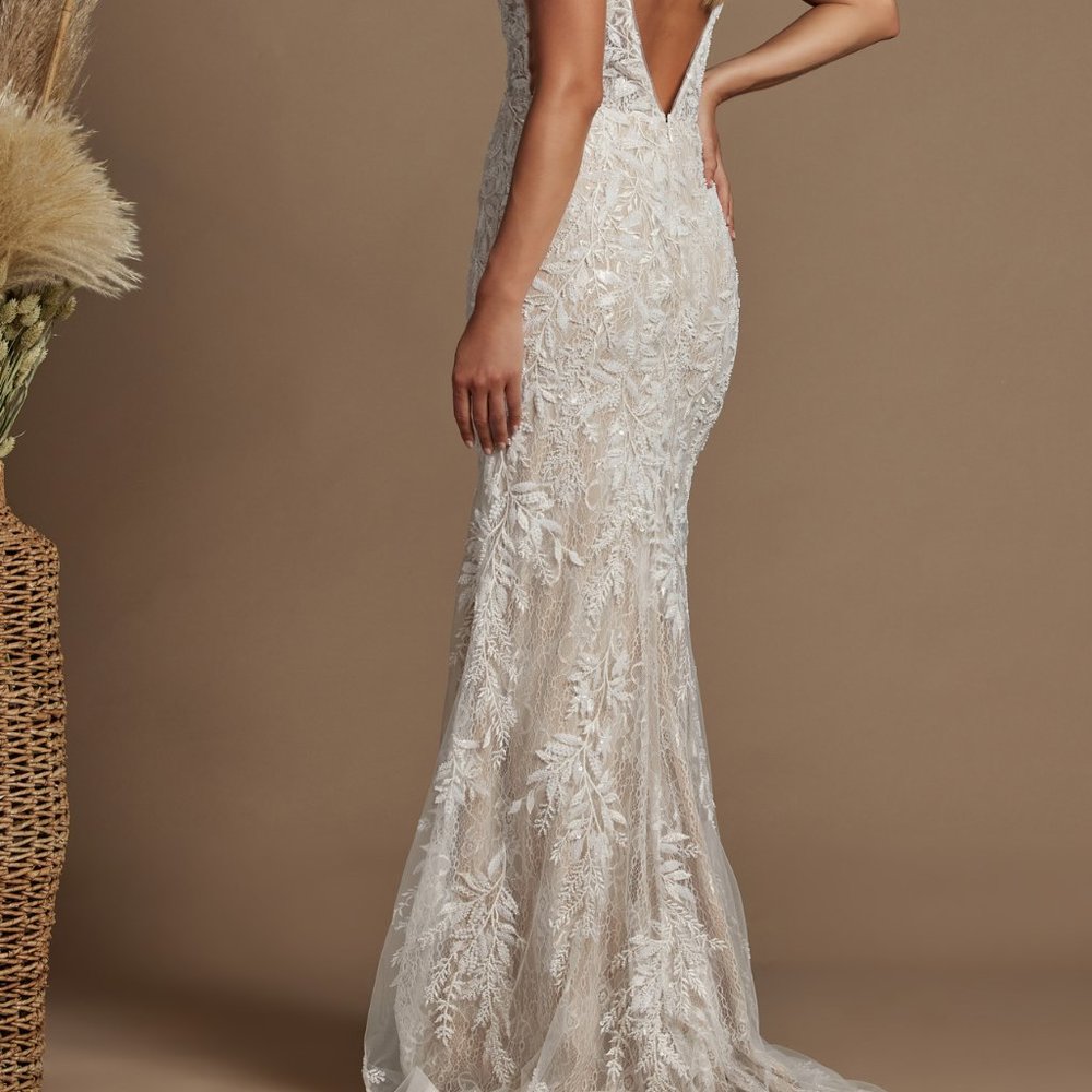 NEW WEDDING BRIDAL SHEATH LONG MAXI DRESS GOWN NXE915 - Picture 5 of 7